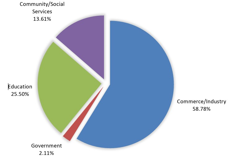 Percentage of Full-time Employed Graduates by Employment Sector